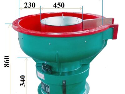 Máy xóc rung hình tròn dung tích 150 lít, có sàng tách sản phẩm