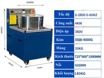 May mai quay kim từ tính, nồi 600 mm