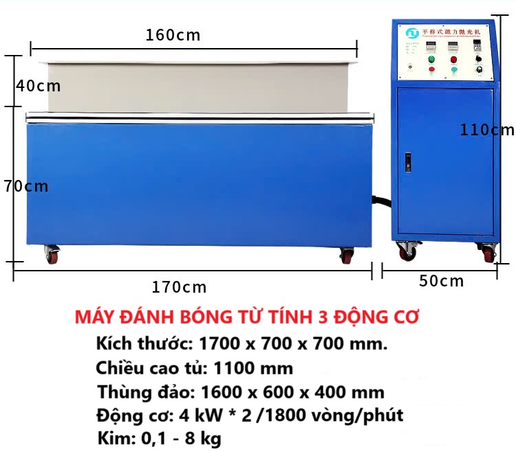 máy mài bóng bằng spin từ tính; 3 động cơ