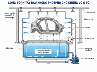 Tẩy dầu không photpho ứng dụng cho thân vỏ ô tô